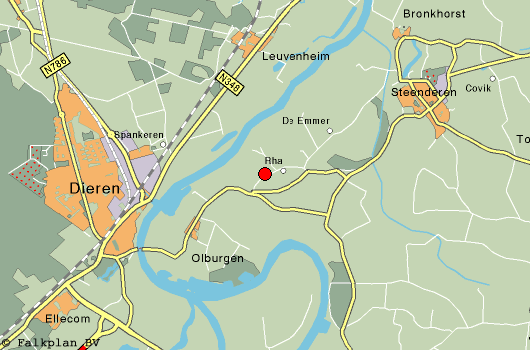 Locatie Molen te Rha ingezoomd